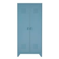 Guardarropa con 2 puertas de metal azul grisáceo Guardarropa con 2 puertas de metal azul grisáceo