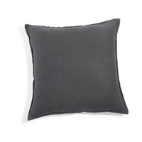 HANDANG Charcoal Grey Washed Linen Cushion 45x45 HANDANG Charcoal Grey Washed Linen Cushion 45x45