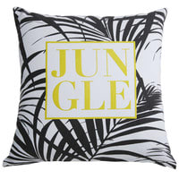 JUNGLE white cotton cushion with black and yellow print 45 x 45 cm JUNGLE white cotton cushion with black and yellow print 45 x 45 cm