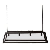 Lampadario nero in metallo e vetro L 102 cm USINE Lampadario nero in metallo e vetro L 102 cm USINE