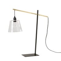 Lampe en métal noir et doré et en verre Lampe en métal noir et doré et en verre