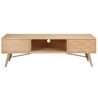 Mueble de TV con 2 cajones de roble macizo Mueble de TV con 2 cajones de roble macizo