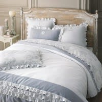 Parure da letto 220 x 240 cm bianca in cotone RAPHAEL Parure da letto 220 x 240 cm bianca in cotone RAPHAEL