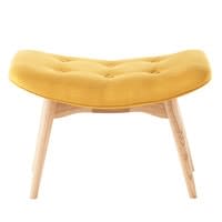 Pouf repose-pieds style scandinave jaune Pouf repose-pieds style scandinave jaune