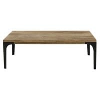 Salontafel, massief mangohout en metaal, lengte 110 cm Salontafel, massief mangohout en metaal, lengte 110 cm
