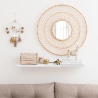 Spiegel mit Lochmuster aus Rattan D70 Spiegel mit Lochmuster aus Rattan D70