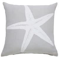STARFISH starfish print grey linen cushion 45 x 45 cm STARFISH starfish print grey linen cushion 45 x 45 cm