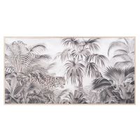 Toile jungle noire et blanche 43x95 Toile jungle noire et blanche 43x95