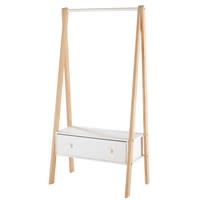 Witte kledingstandaard met 1 lade Witte kledingstandaard met 1 lade