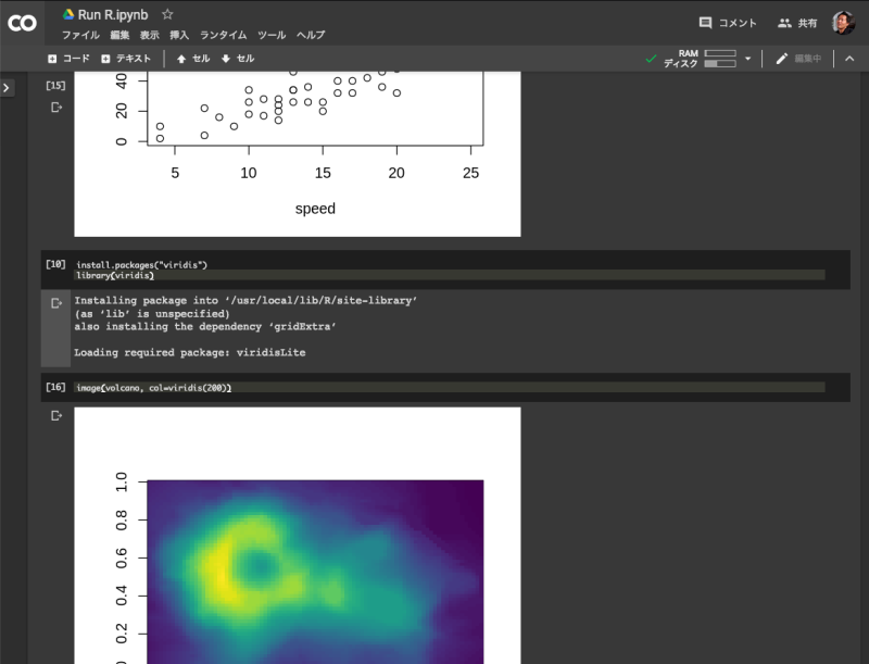 Google ColaboratoryでR言語が使える