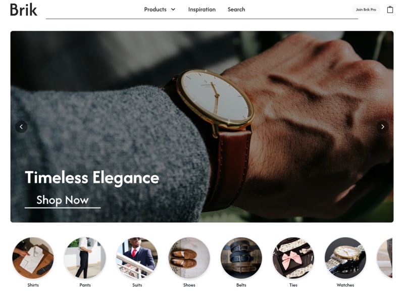 Men’s Fashion Landing Page