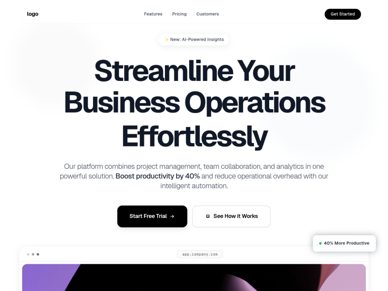 Clean SaaS Landing Page