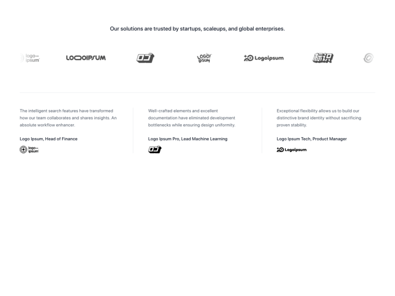 Logos + Testimonials