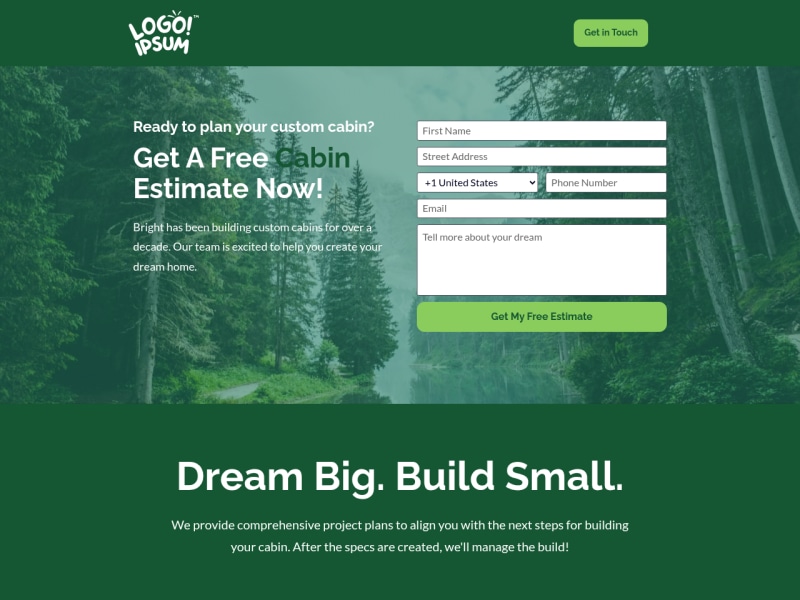 Outdoor Experience Lead Magnet Page