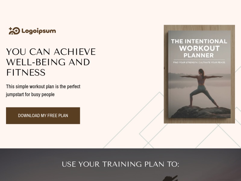 Fitness Planner Landing Page