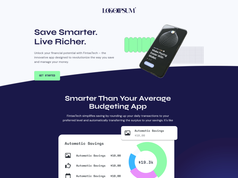 Finance App Landing Page