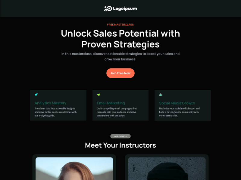 Masterclass Landing Page Template