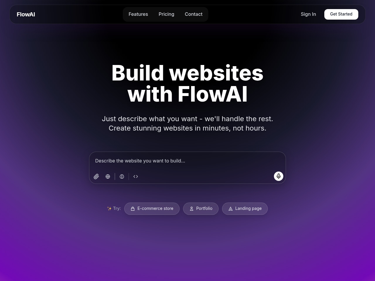 AI Tool Landing Page