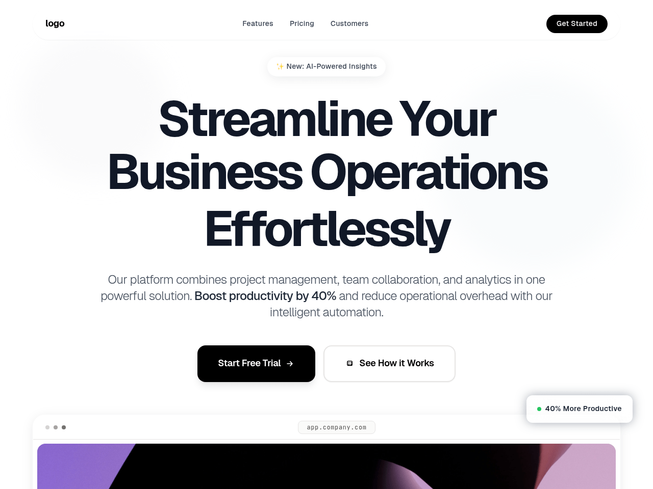 Clean SaaS Landing Page