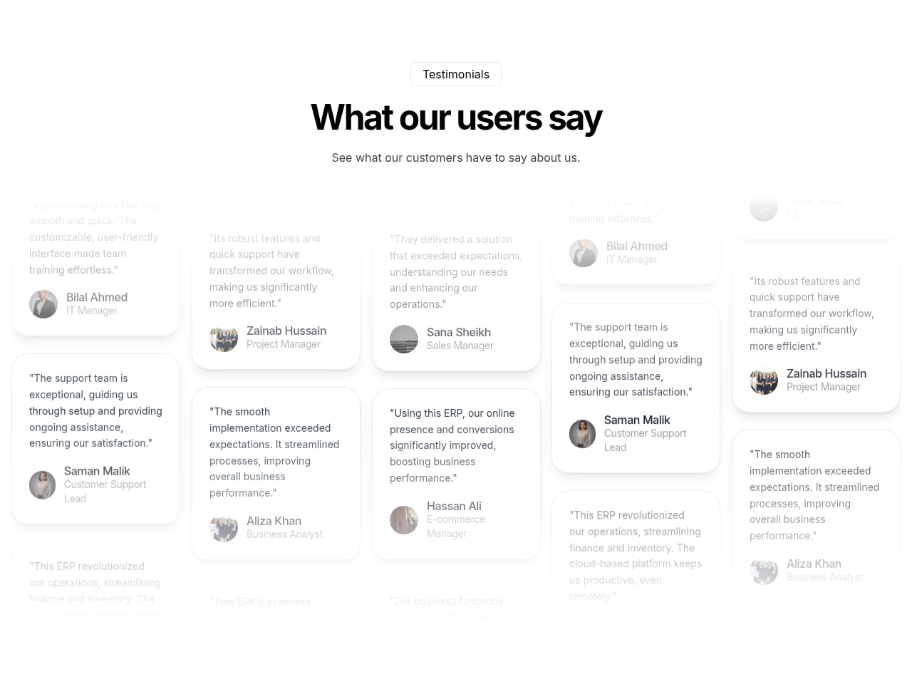 Animated Testimonials Columns