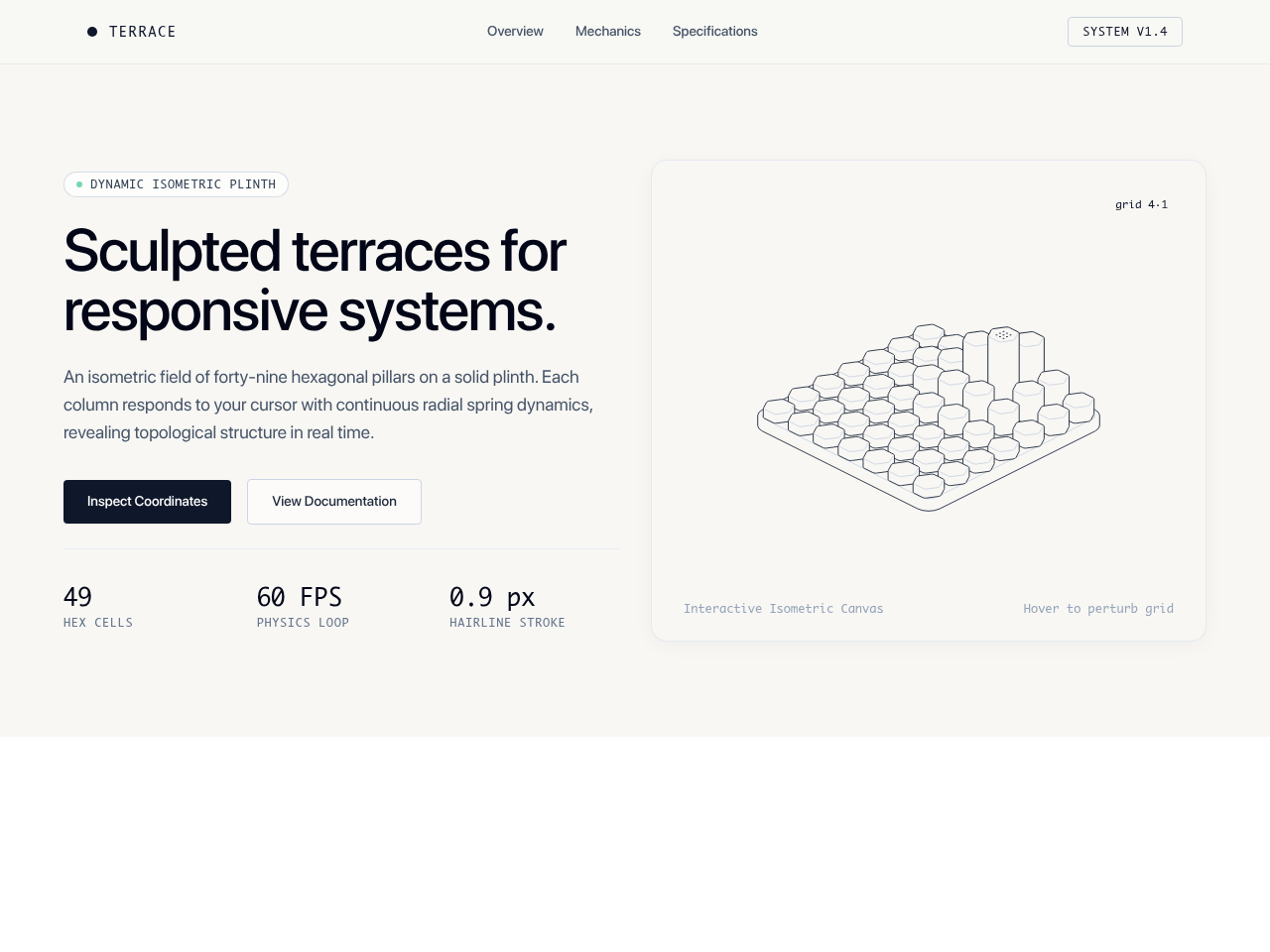 Interactive line-art hero