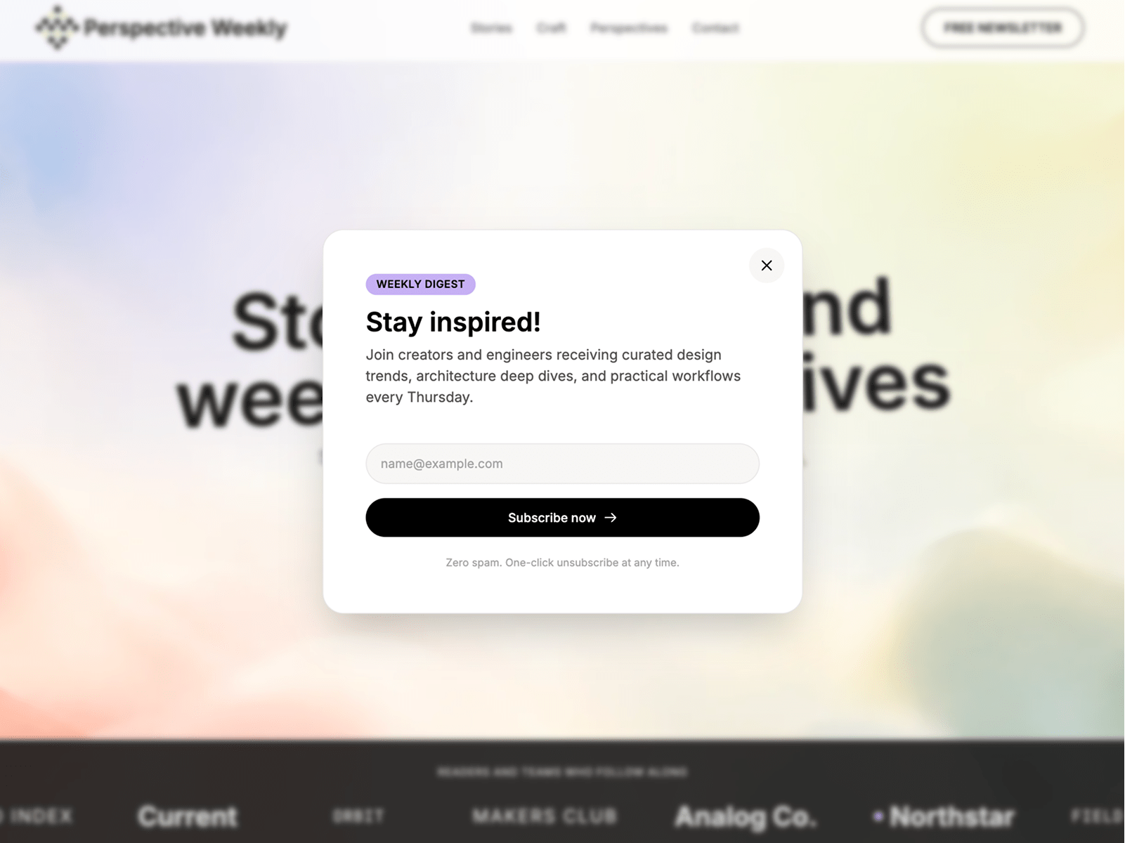 Add a focused modal dialog