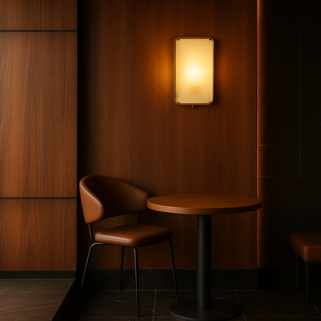 Contemporary wall sconce with warm ambient lighting