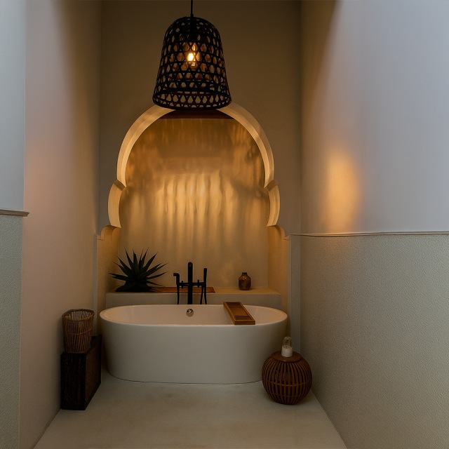 Task lighting in bathroom