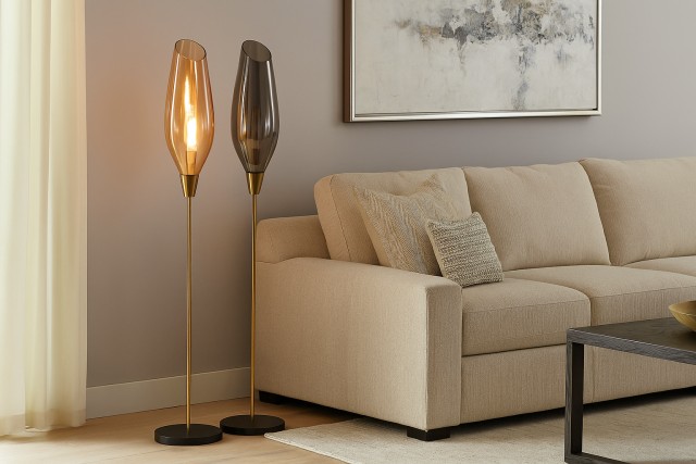 Elegant Floor Lamps in Modern Living Room