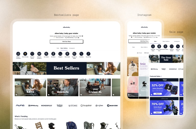 Albee Baby storefront and social composition