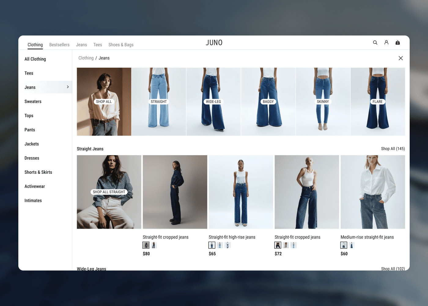 Category pages preview