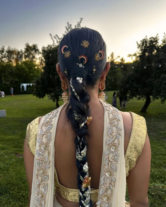 Woman with Olio Stories hair jewelry