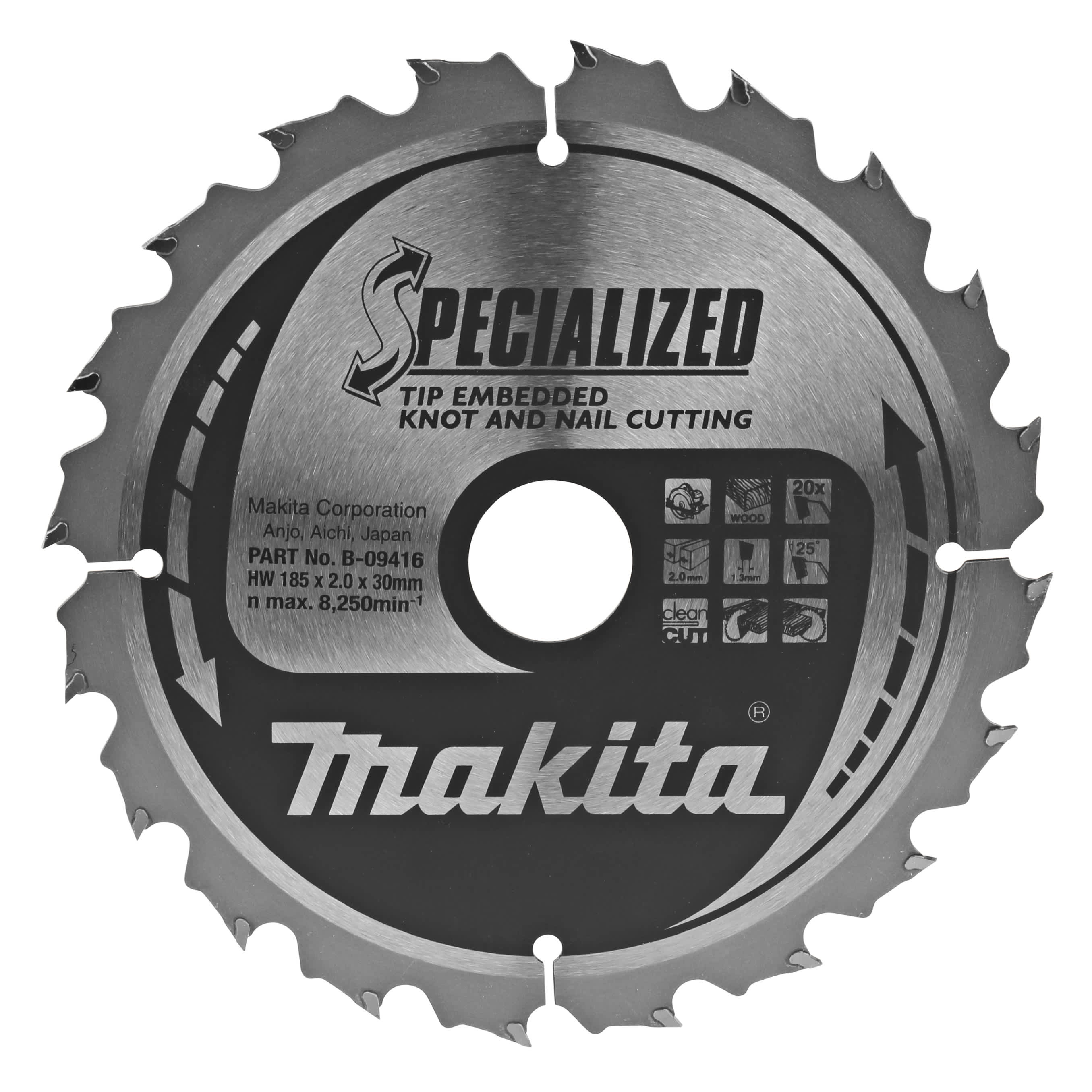 Sägeblätter für Holz mit Metall- und Betoneinsätzen