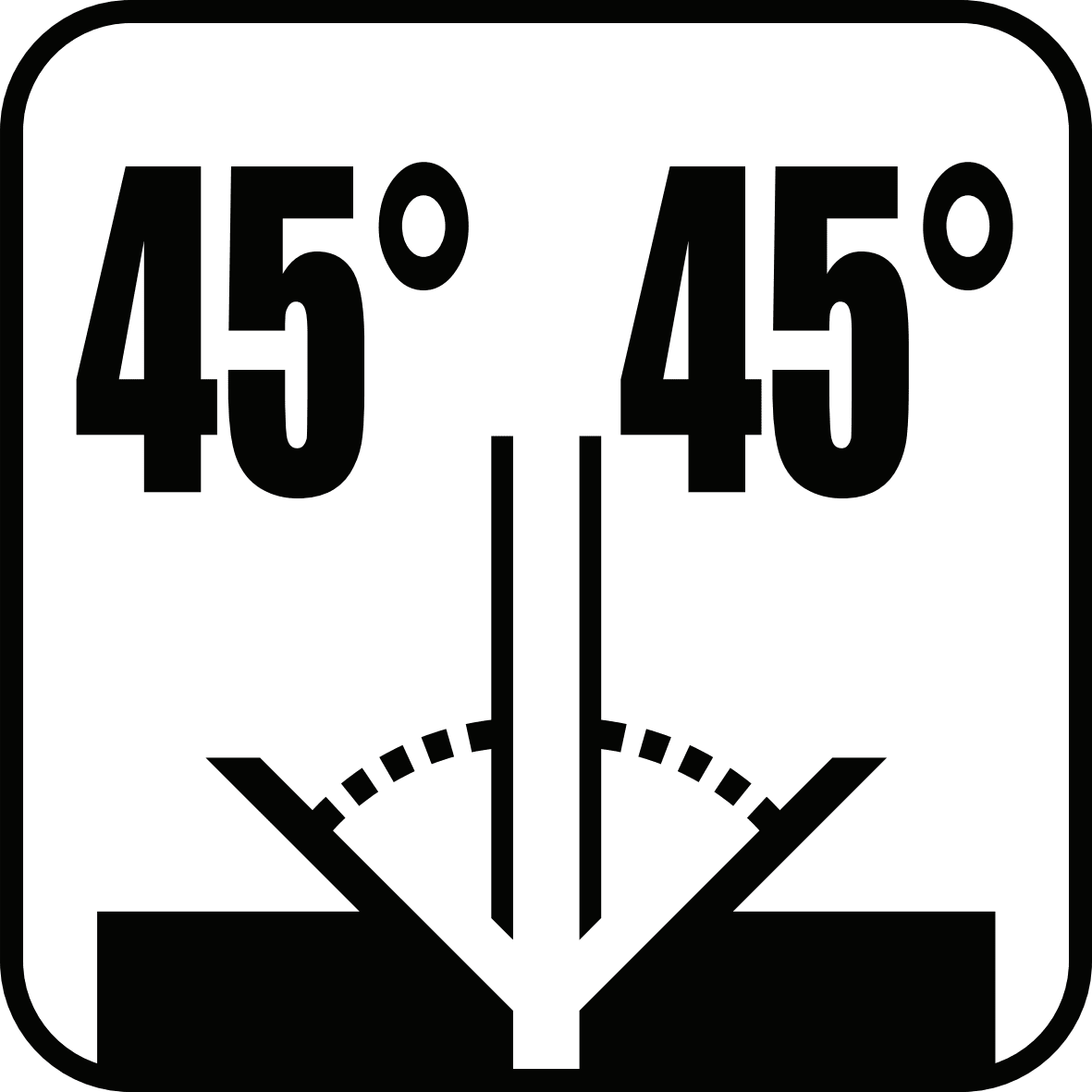 Neigung 45° links und rechts