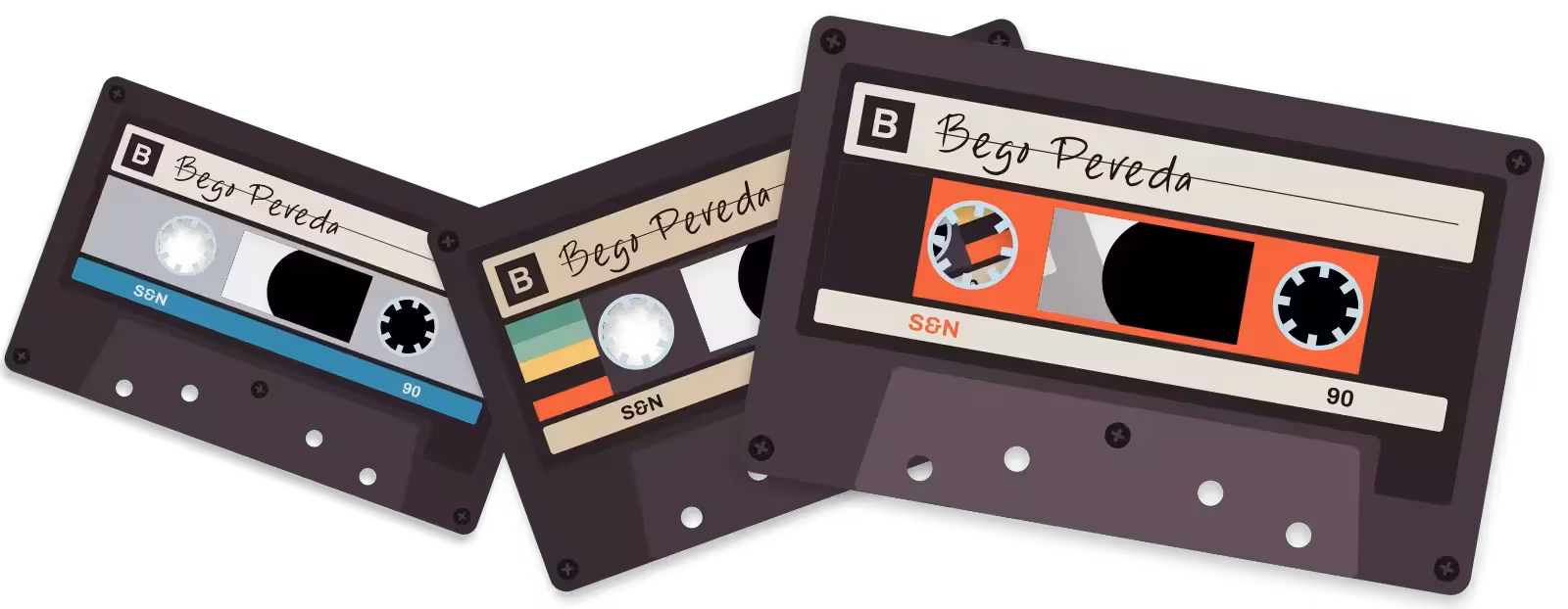 Bespoke reel-to-reel graphic and animations.