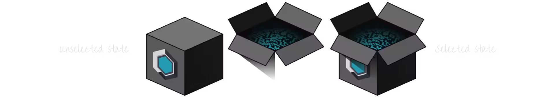 Code in a box graphic.