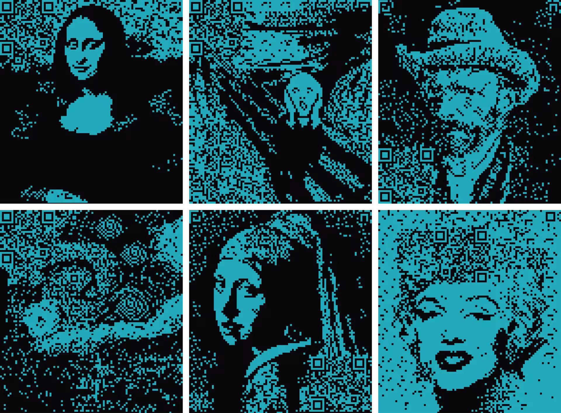 Recreation of famous works of art from QR codes.