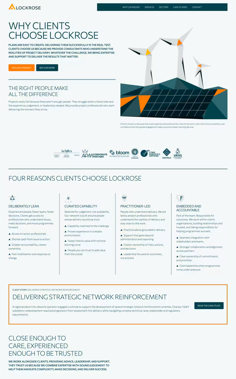 Lockrose website design