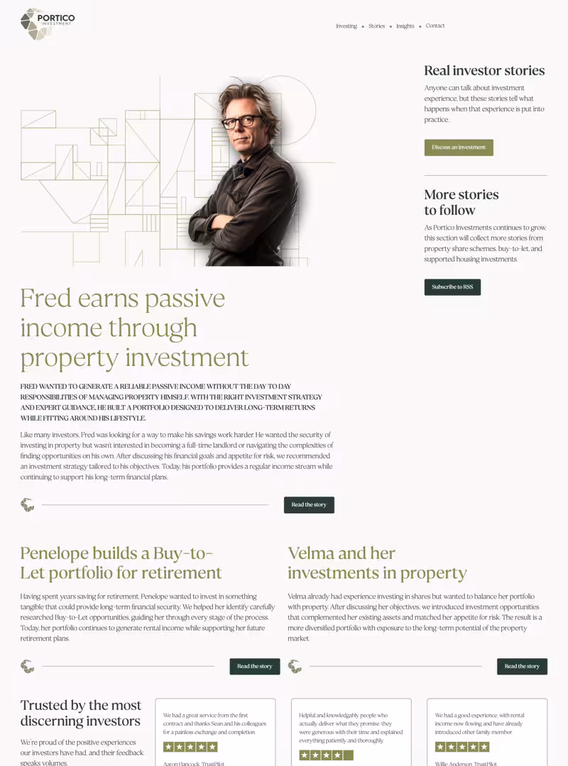 Portico Investment website design