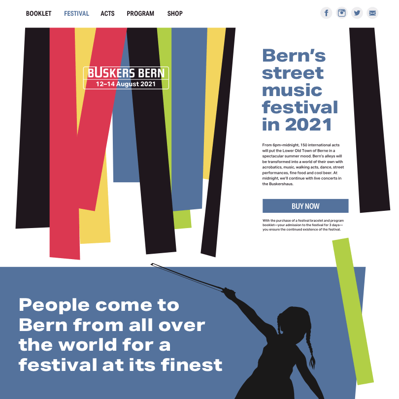 Buskers Bern  website design