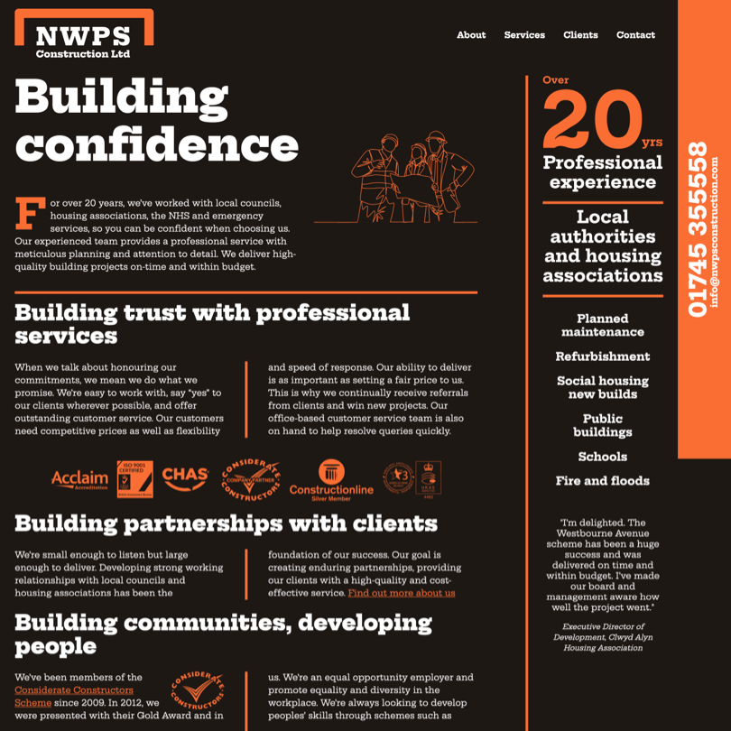 NWPS Construction website design