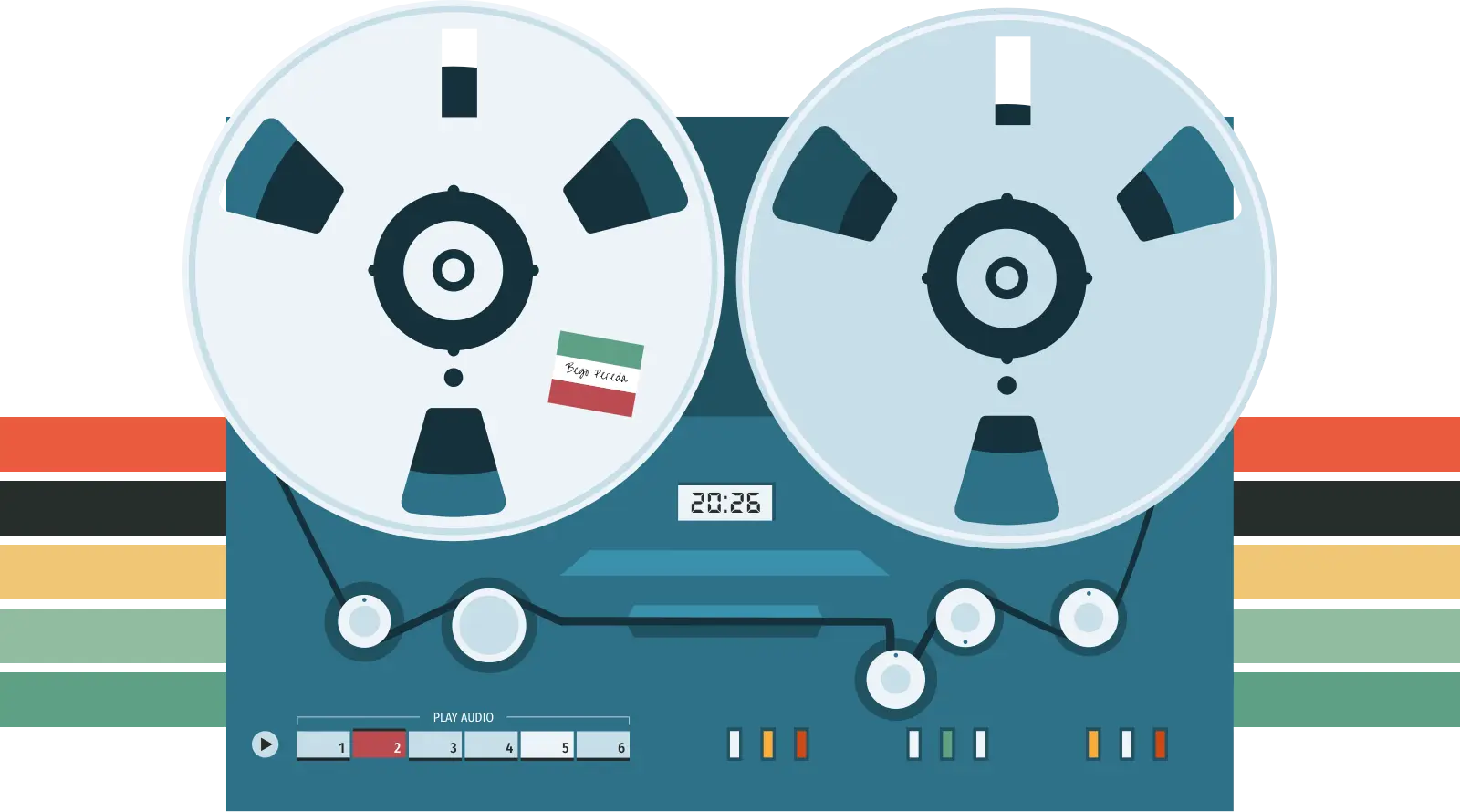 Bespoke reel-to-reel graphic and animations.