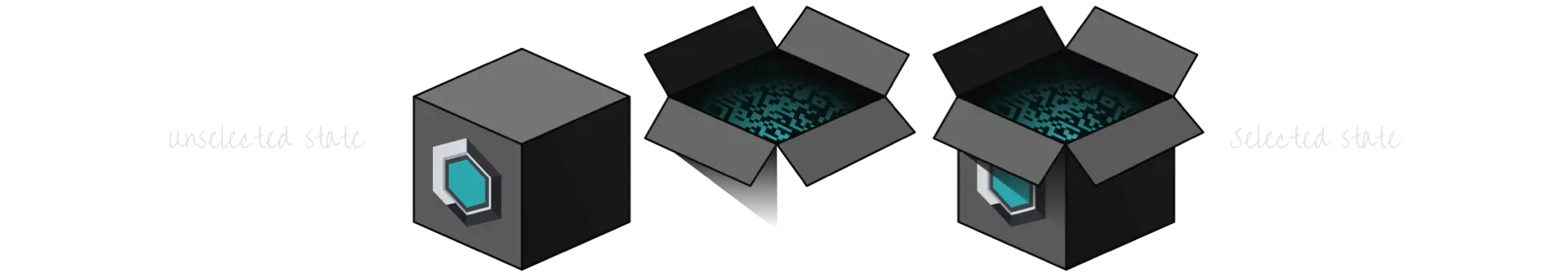 Code in a box graphic.