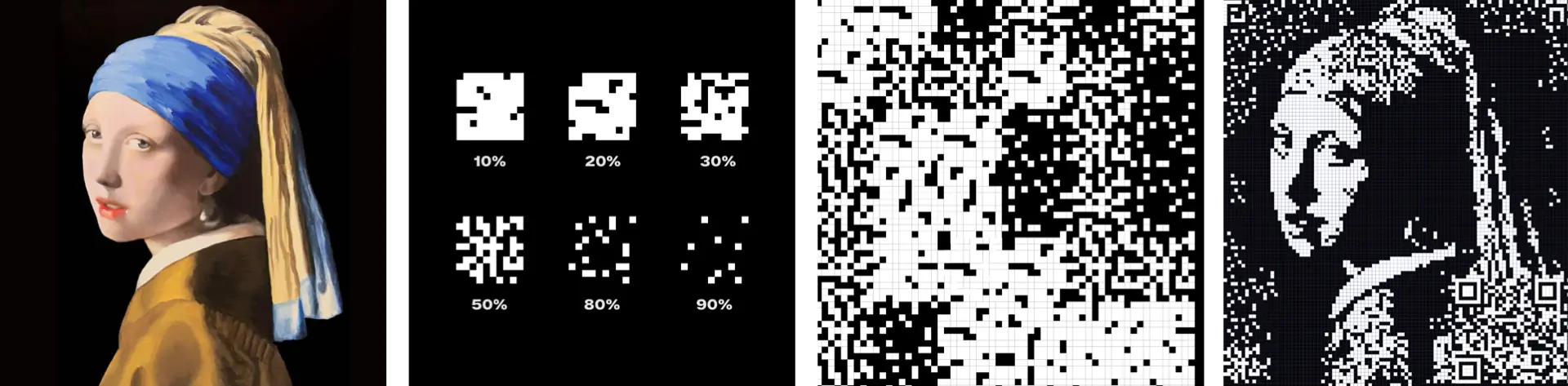 Recreation of famous works of art from QR codes.
