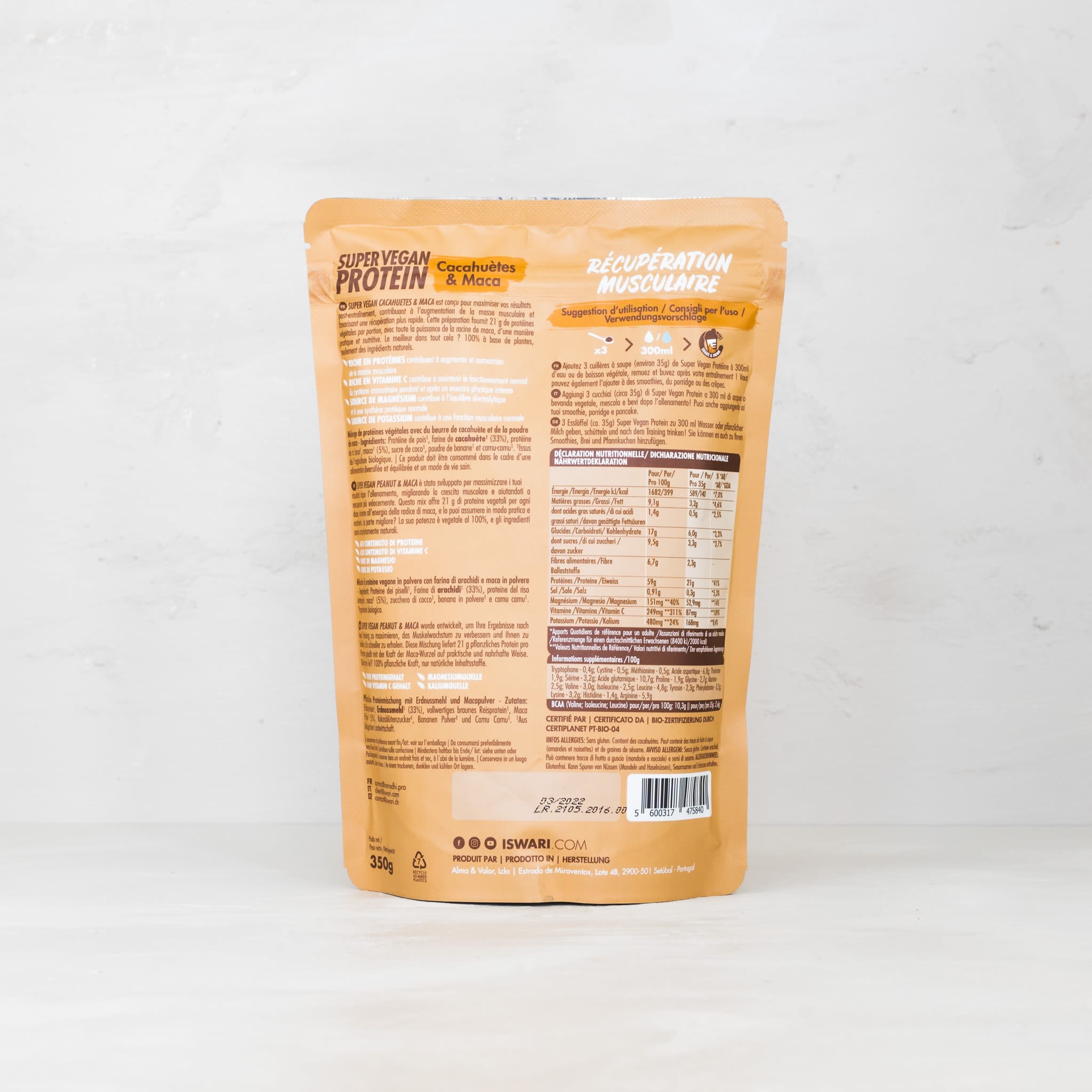 ISWARI Super Vegan Protein Erdnuss/Maca – Bild 2