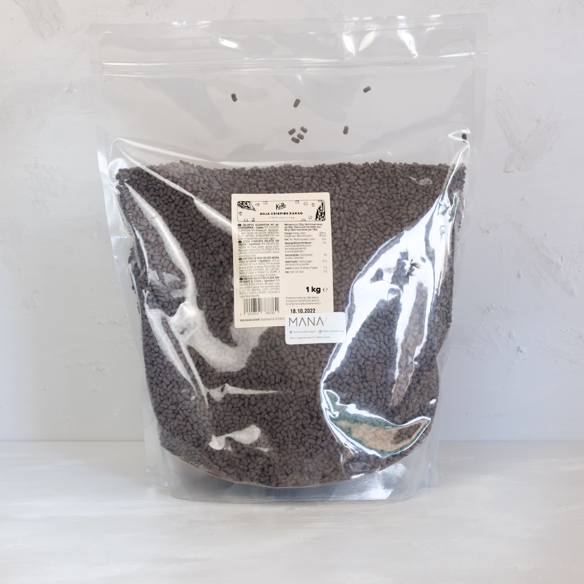 Soja protein crunches mit Kakao