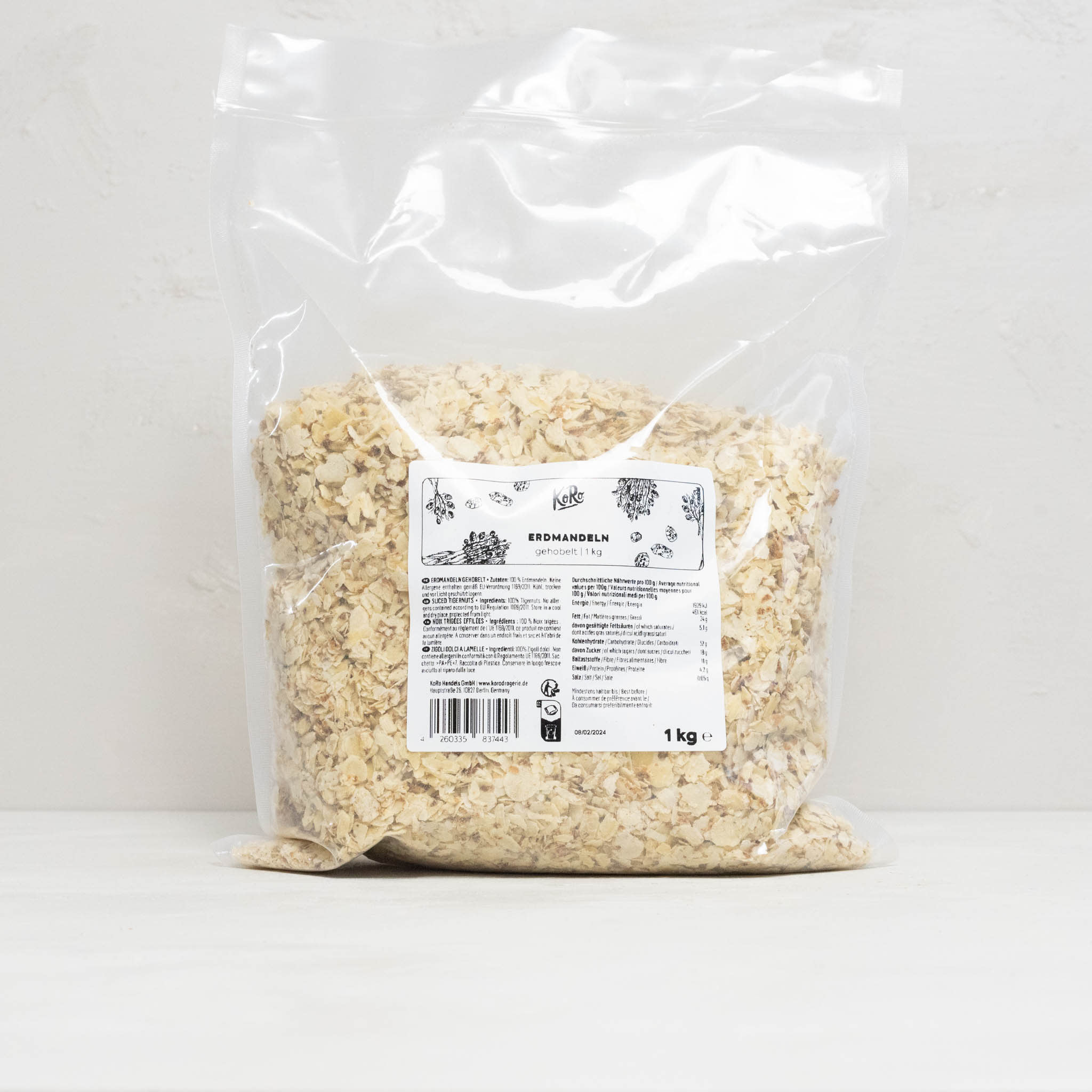 Erdmandeln gehobelt im Beutel