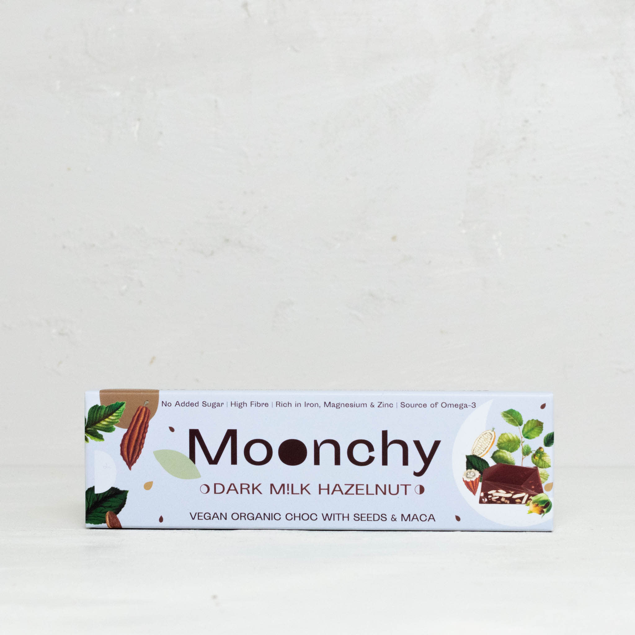 Moonchy, Schokoriegel, Dark M!lk, Hazelnut, Vegan, Bio, mit Samen und Maca