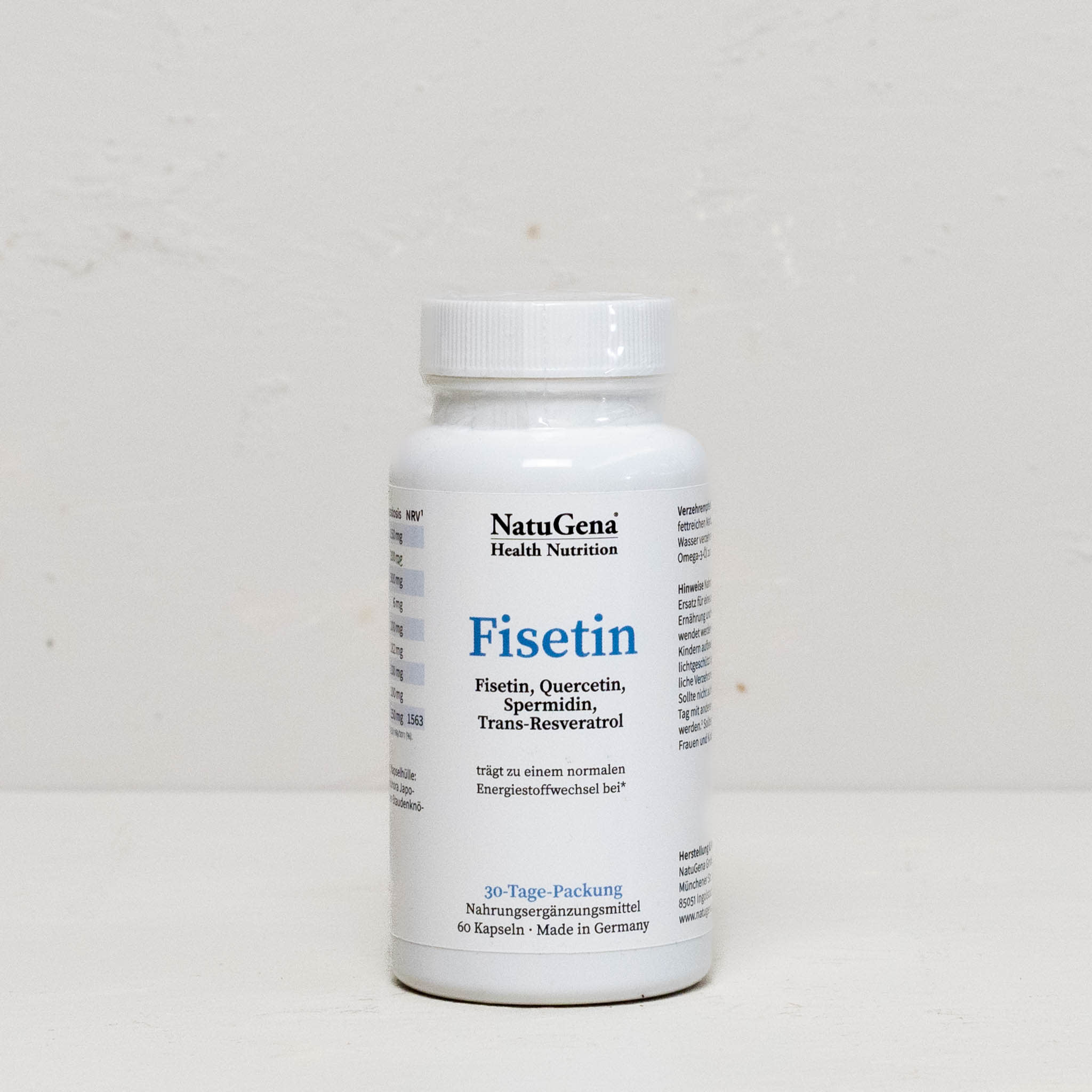 Nahrungsergänzungsmittel mit Spermidin, Resveratrol, Fisetin, Quercetin und Grüntee extrakt