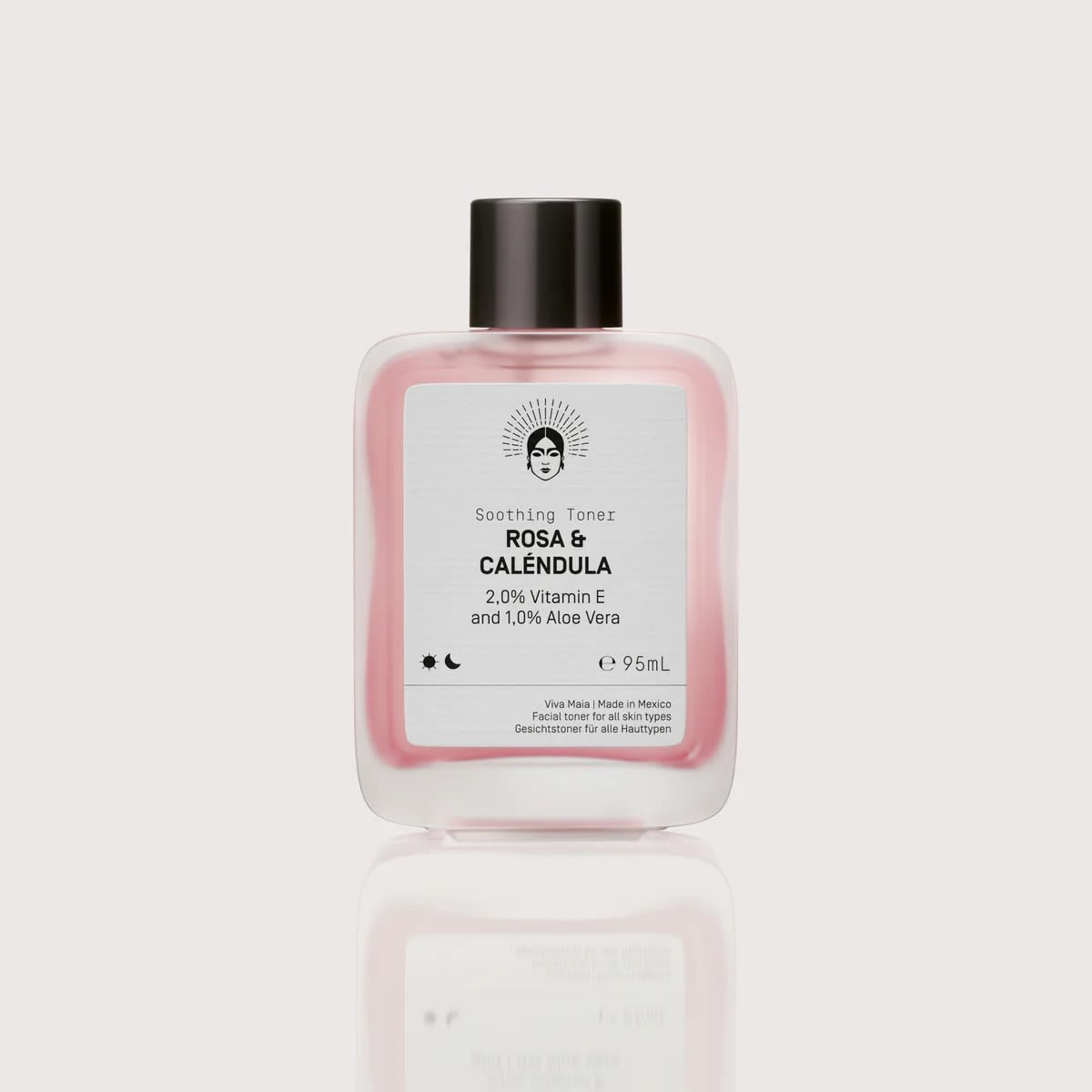 Viva Maia Toner mit Rosa und Calendula in einer Glasflasche
